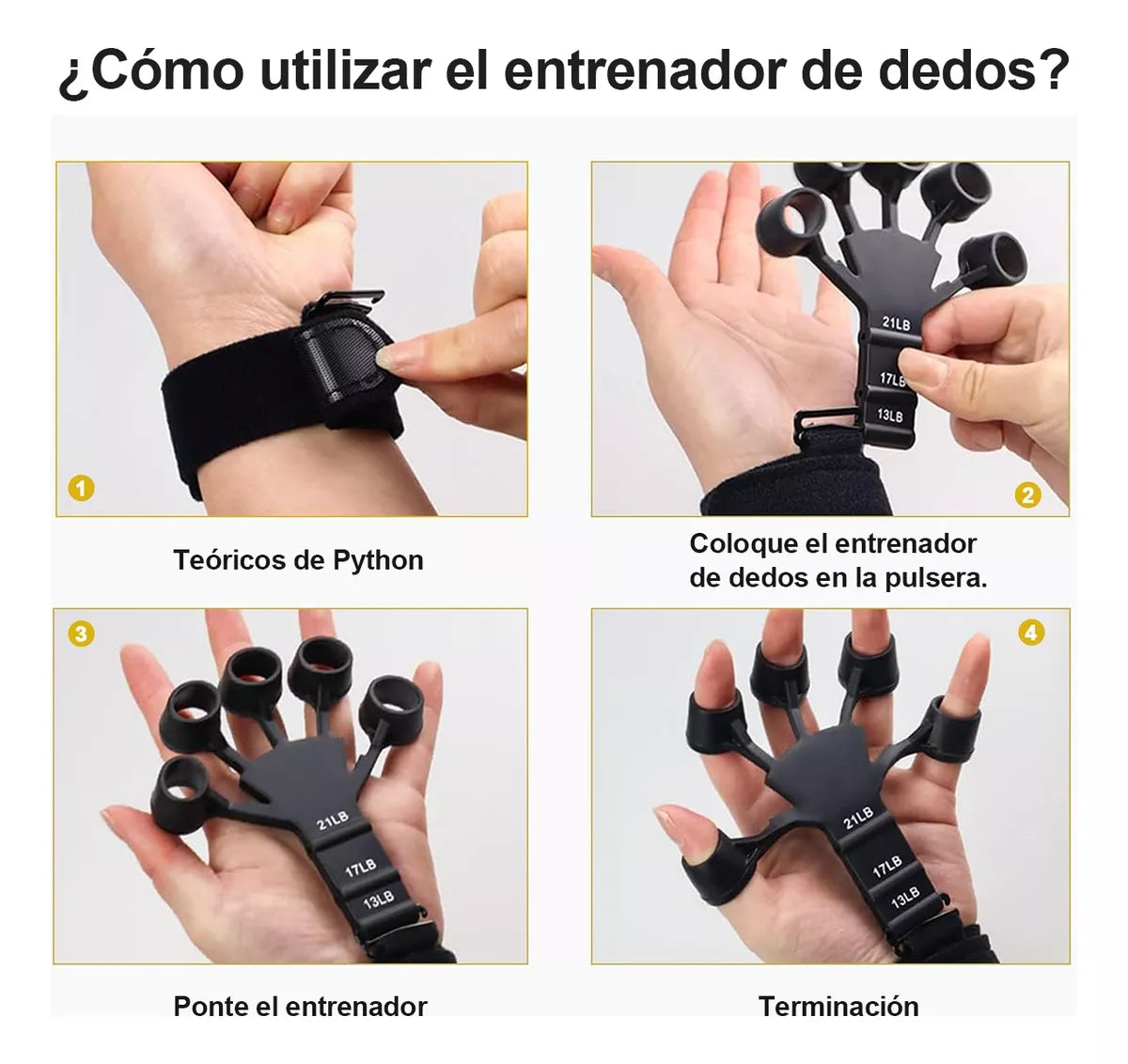 Ejercitador para dedos y antebrazos.Finger Trainer