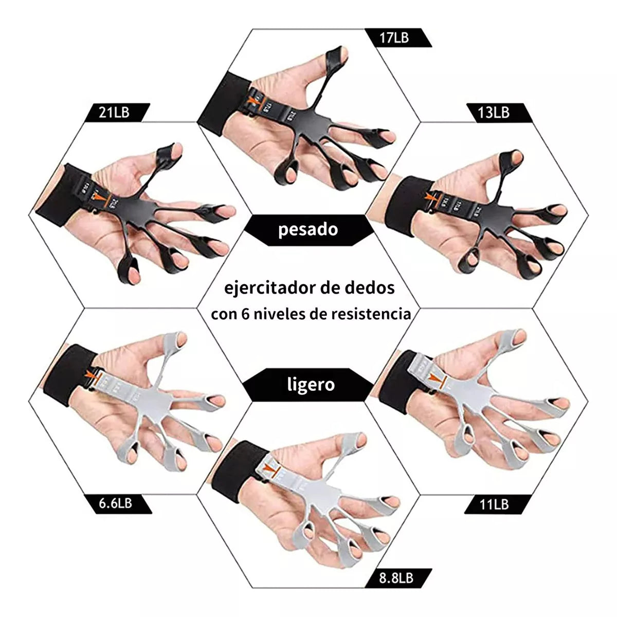 Ejercitador para dedos y antebrazos.Finger Trainer